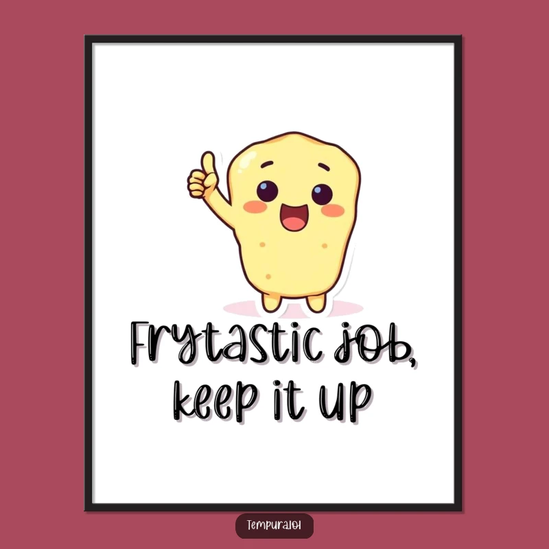 Funny Free Printable Wall Art: Thumbs Up Tempura - Downloadable Foodie Decor