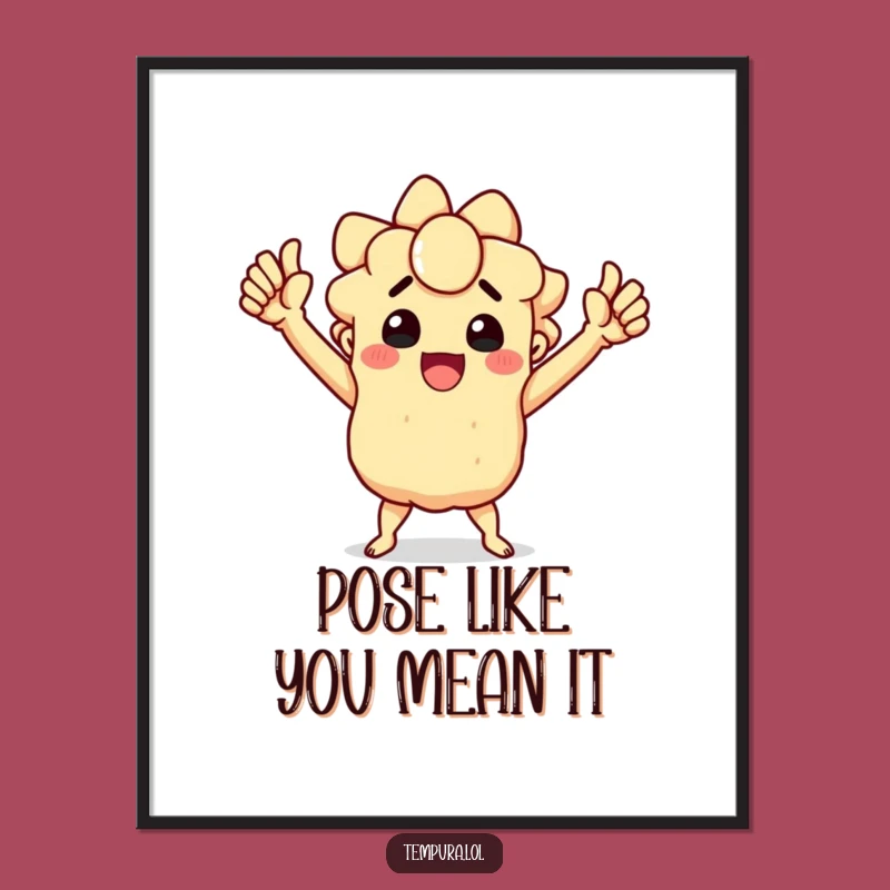 Funny Free Printable Wall Art: Triumphant Tempura Victory Downloadable Gift