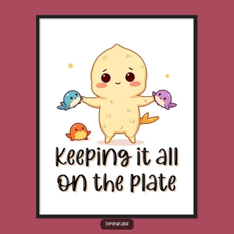 Free Printable Wall Art: Juggling Tempura Creates a Whimsical, Funny Scene