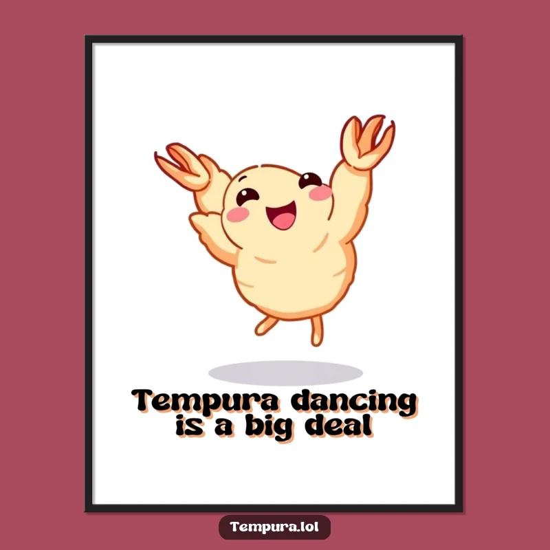 Funny Free Printable Wall Art: Dancing Tempura Shrimp Downloadable Art