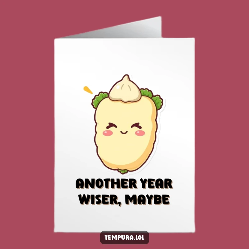 Free Printable Birthday Card: Winking Veggie Tempura, Funny Downloadable Gift