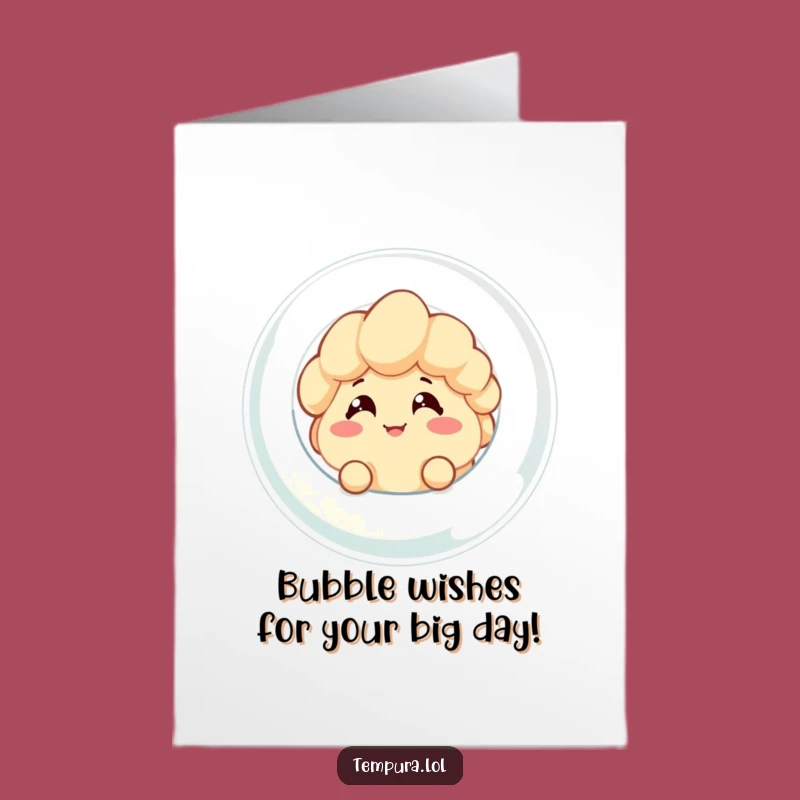 Free Printable Birthday Card: Cheeky Tempura Bubble Pal Funny Downloadable Gift