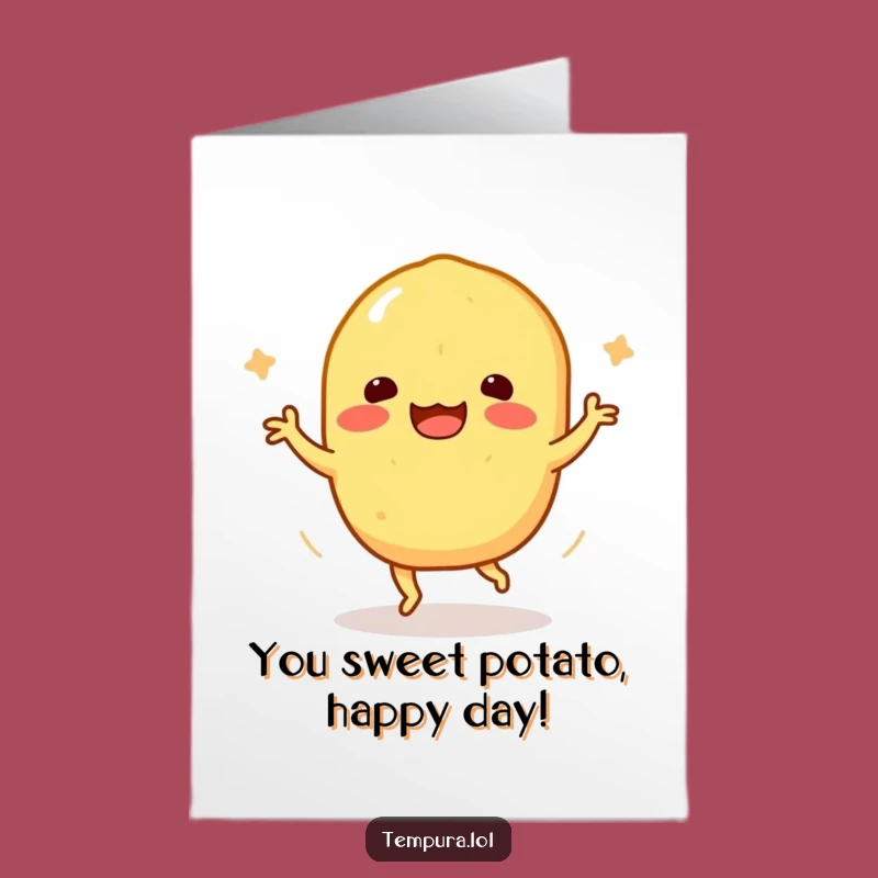 Free Printable Birthday Card: Dancing Sweet Potato Fun Downloadable