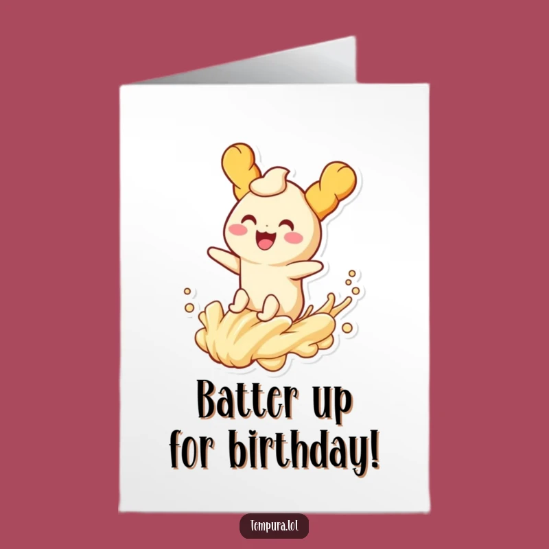 Free Printable Birthday Card: Funny Tempura Wave Rider, Hilarious Downloadable Gift