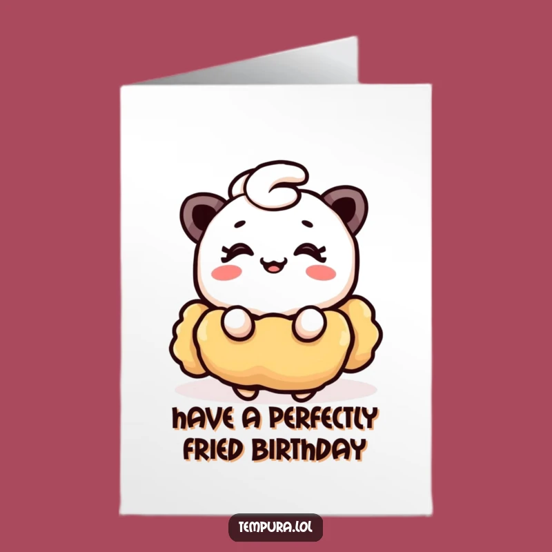 Free Printable Birthday Card: Winking Tempura - Cute Funny Downloadable Gift