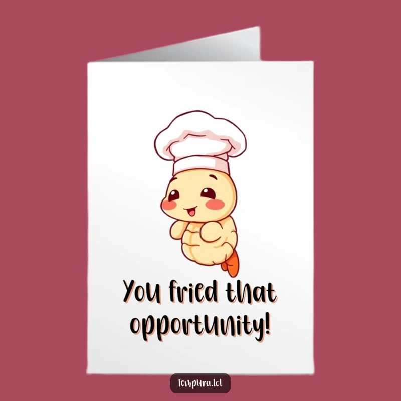 Congrats Chef Shrimp Card Free Printable: Funny Tempura Achievement Downloadable Gift