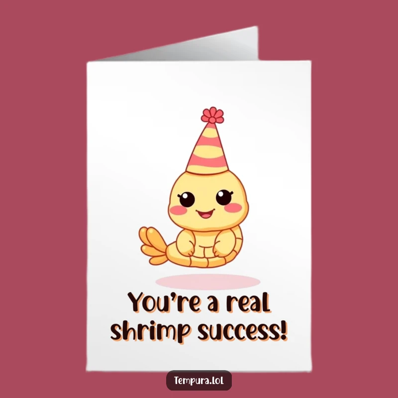 Free Printable Congrats Card: Party Shrimp Celebration Downloadable