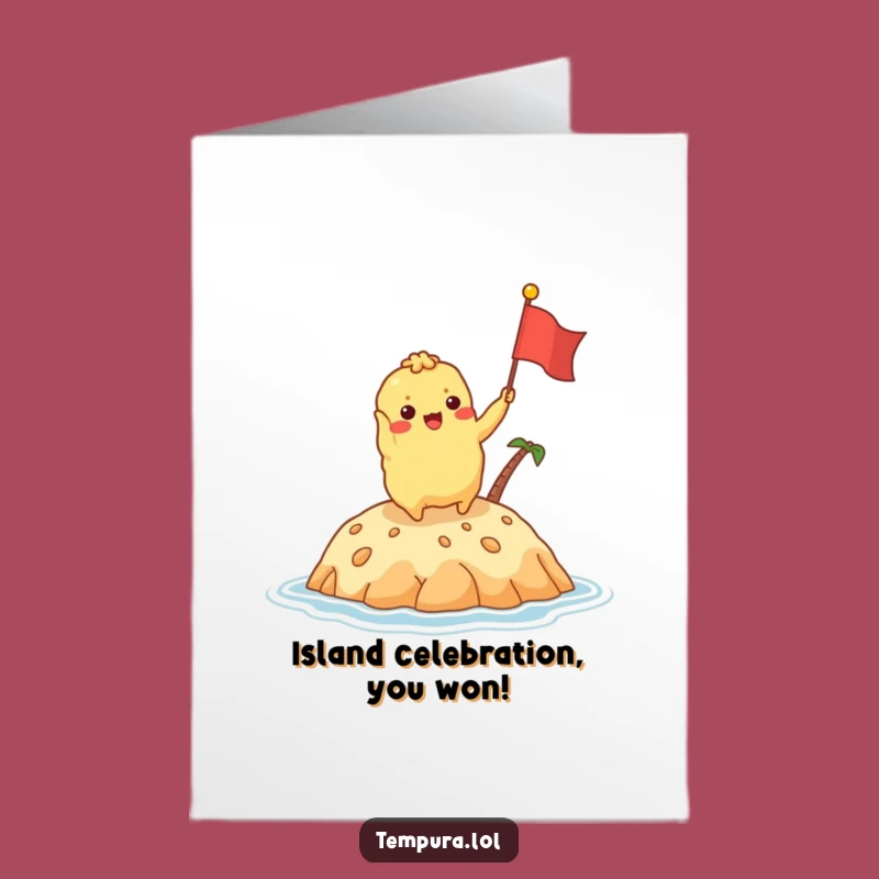 Free Printable Congrats Card: Tempura Island Victory, Downloadable Celebration