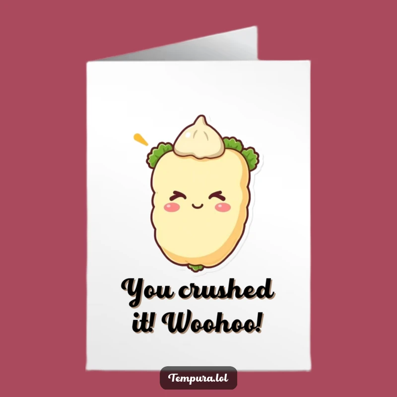 Free Printable Congrats Card: Winking Veggie Tempura, Humorous Downloadable Gift