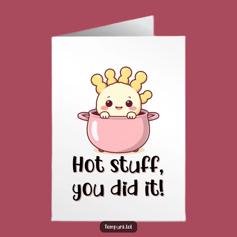 Free Printable Congrats Card: Happy Tempura Pot Pop, Downloadable Celebration