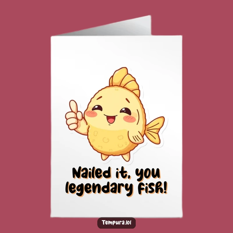 Free Printable Congrats Card: Awesome Fish Thumbs Up Downloadable