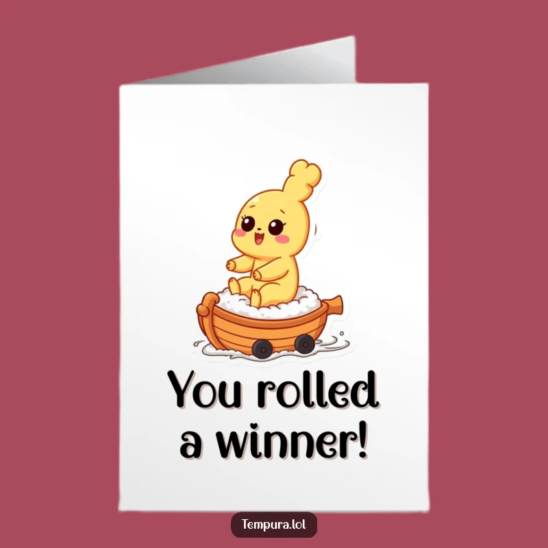 Triumphant Tempura Sushi Boat Free Printable Card - Funny Voyage Downloadable Greeting