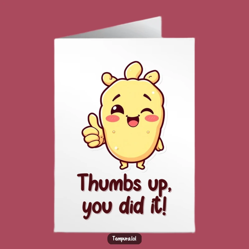 Winning Tempura Thumbs Up Free Printable Card - Funny Success Downloadable Greeting