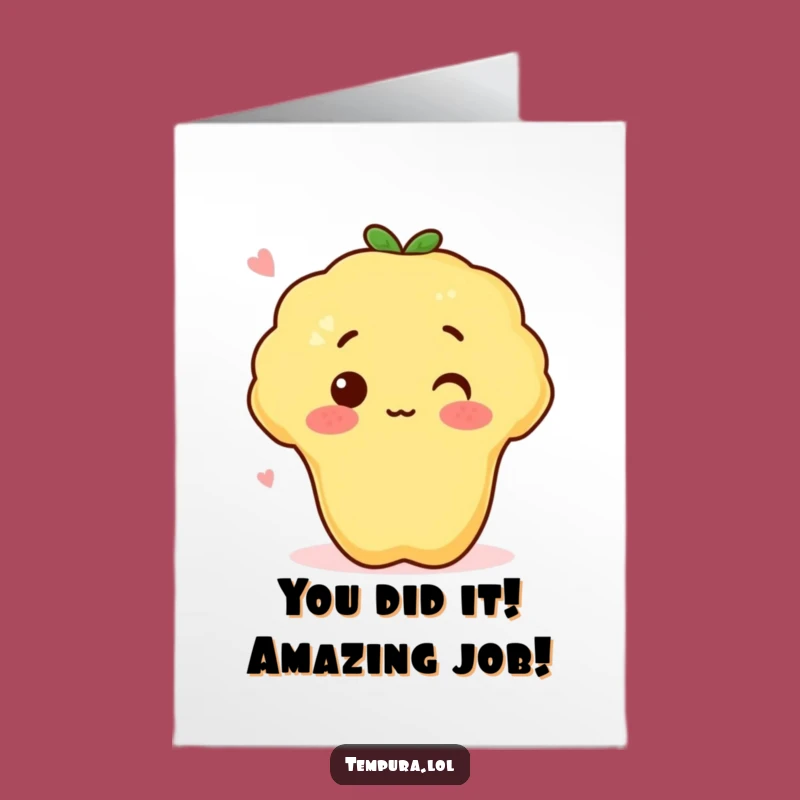 Free Printable Congrats Card: Surprised Tempura Potato, Funny Downloadable Gift