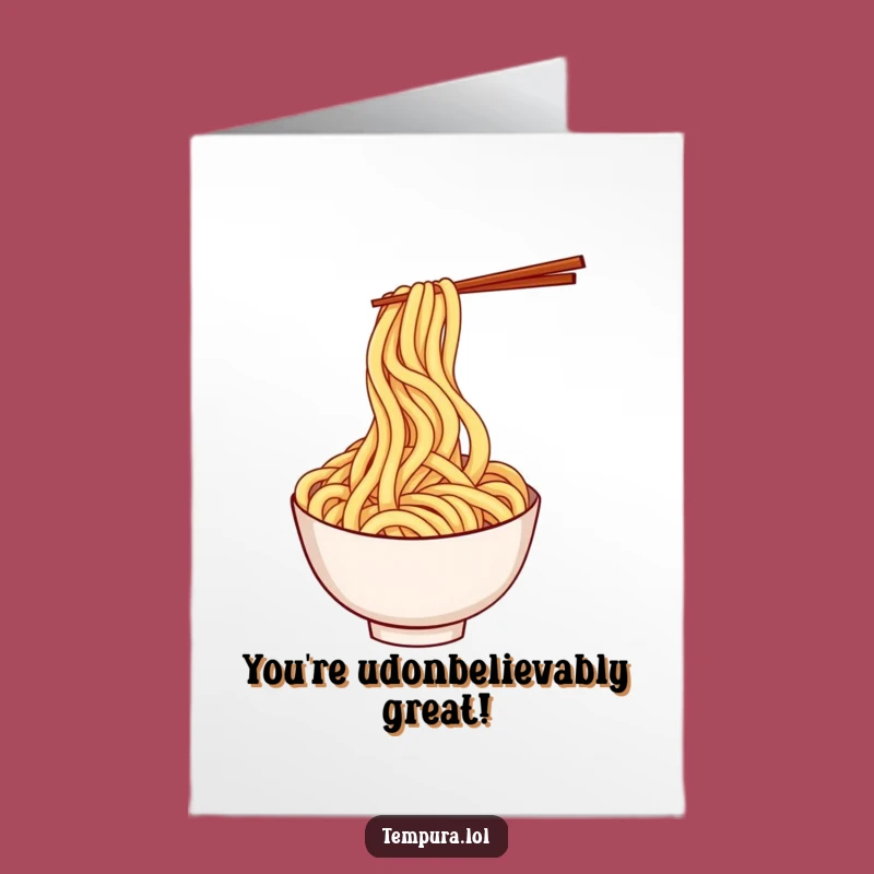 Free Printable Card: Spiraling Udon Noodle Congrats! Funny Downloadable Celebration