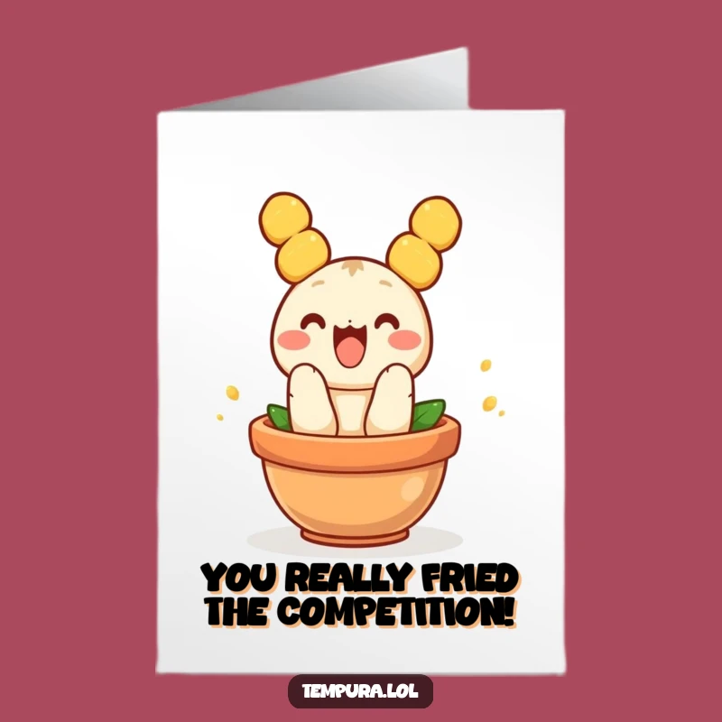 Free Printable Congrats Card: Tempura Jumps in Pot - Culinary Triumph Downloadable