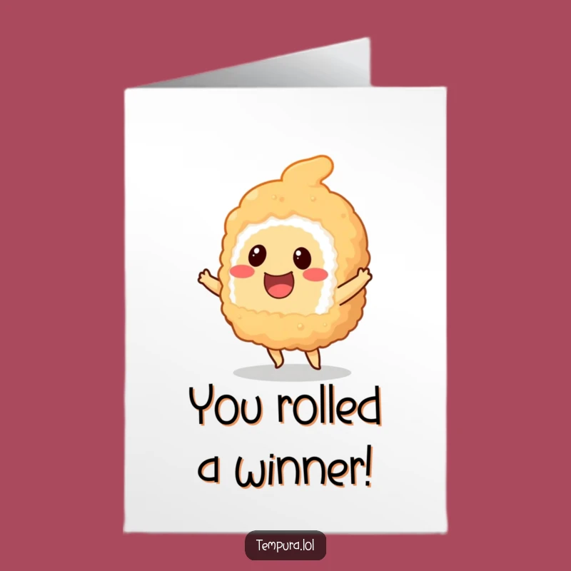 Free Printable Congrats Card: Dancing Tempura Sushi! Downloadable Gift.