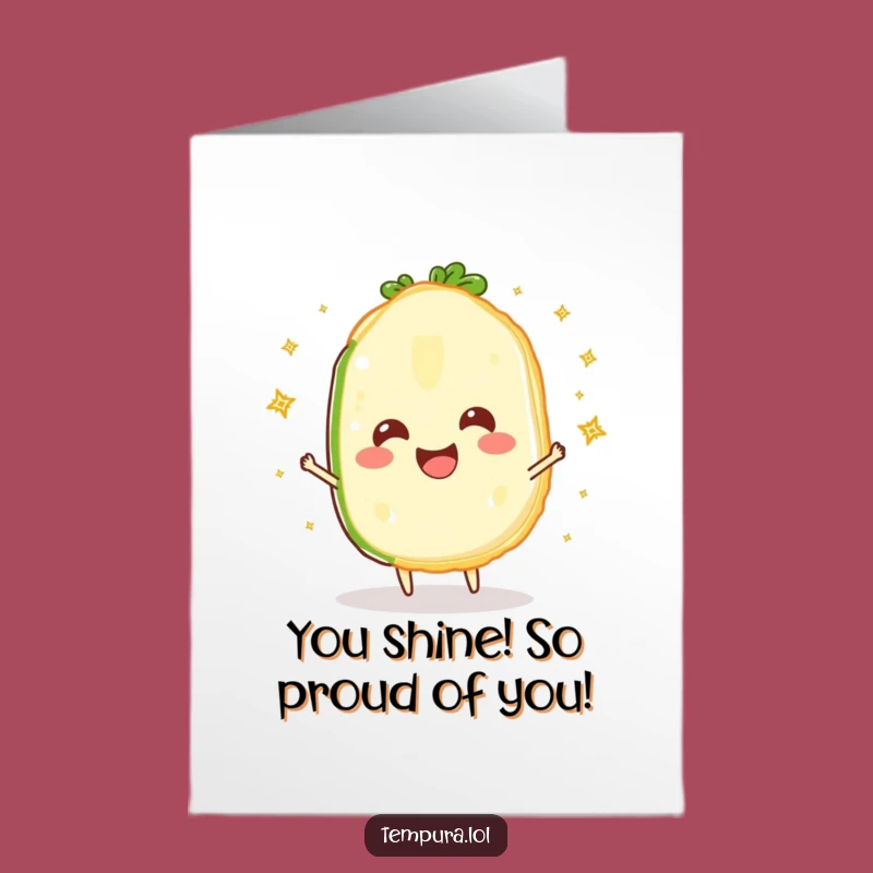 Free Printable Congrats Card: Sparkly Veggie Tempura - Humorous Downloadable Art