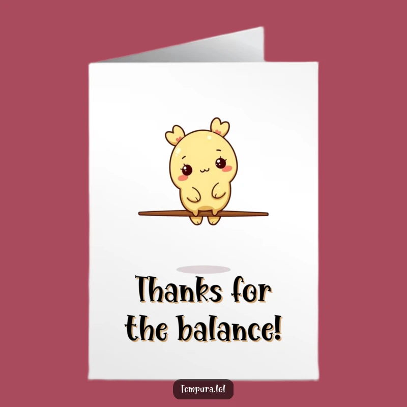 Free Printable Thank You Card: Balancing Tempura - Funny Downloadable Gift