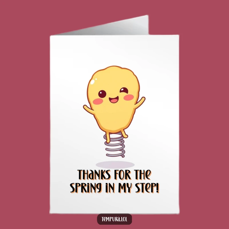 Free Printable Thank You Card: Bouncing Tempura, Grateful Funny Downloadable Gift