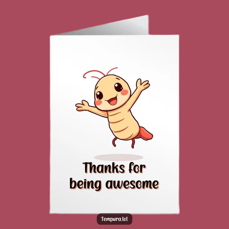 Free Printable Thank You Card: Happy Dancing Tempura, Grateful Downloadable Gift