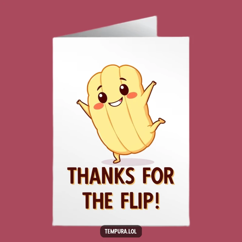 Free Printable Thank You Card: Kawaii Tempura Cartwheel, Downloadable Gratitude