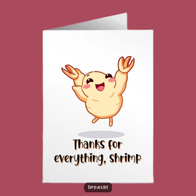 Funny Free Printable Thank You Card: Dancing Tempura Shrimp Gift
