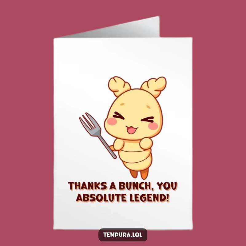 Free Printable Thank You Card: Winking Shrimp - Humorous Downloadable Gratitude