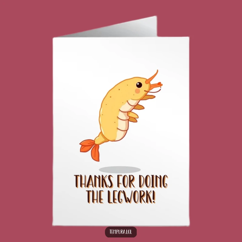 Free Printable Thank You Card: Cartwheeling Tempura Shrimp Gratitude
