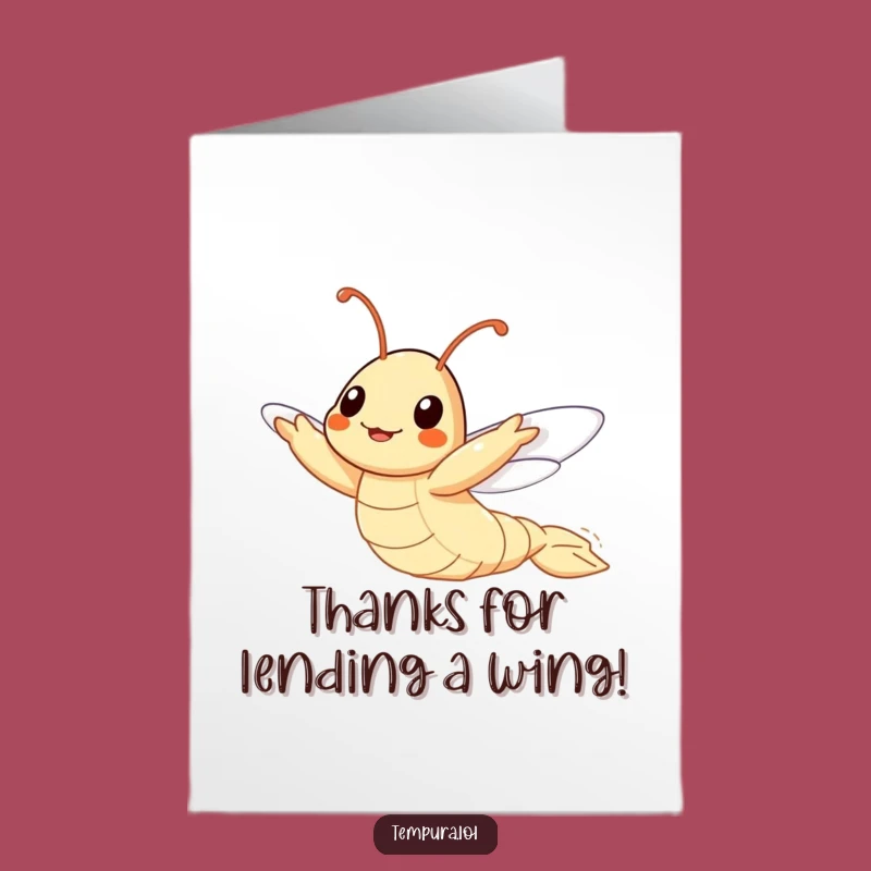 Free Printable Thank You Card: Soaring Tempura Shrimp, Downloadable Humorous Thanks Gift