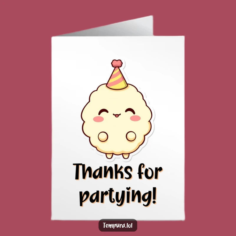 Free Printable Thank You Card: Party Tempura - Funny Downloadable Gift