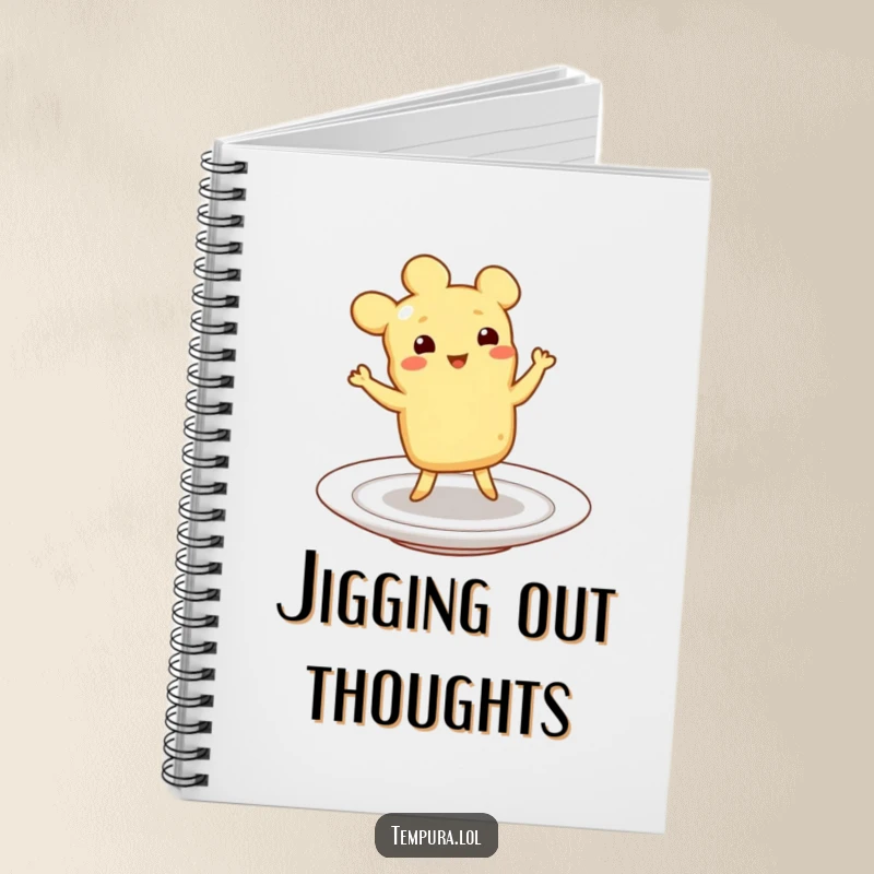 Funny Tempura Notebook: A piece of tempura joyfully doing a jig on a plate, perfect for recording thoughts with cheer.