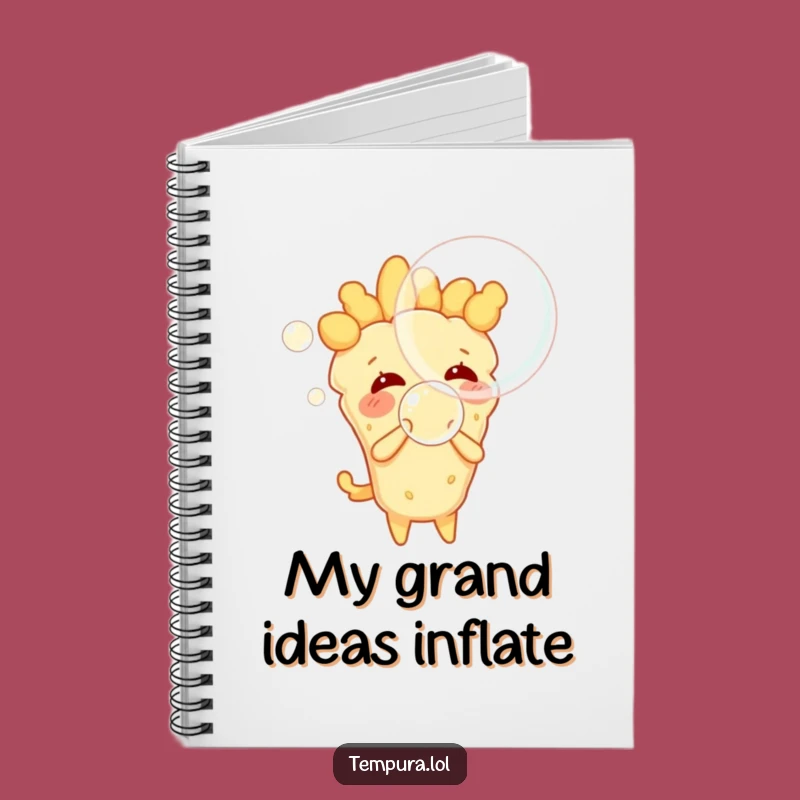 Funny Tempura Bubble Blowing Notebook - Jot Down Ideas with a Smile