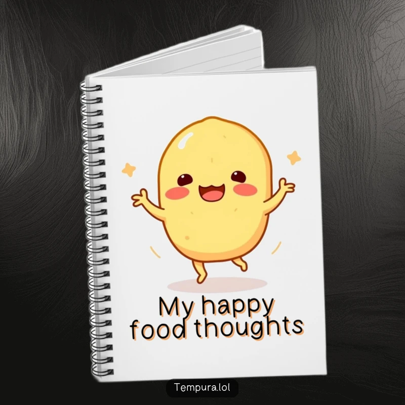 Funny Tempura Sweet Potato Notebook: A tempura sweet potato character does a funny happy dance, ready for your notes.