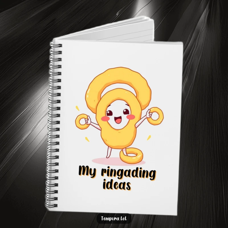 Funny Notebook: A happy tempura onion ring juggling smaller rings, perfect for jotting down funny ideas and recipes.