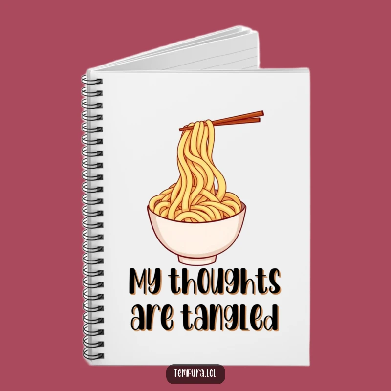 Funny Udon Noodle Twirl Notebook: Jot Down Thoughts with this Playful Stationery