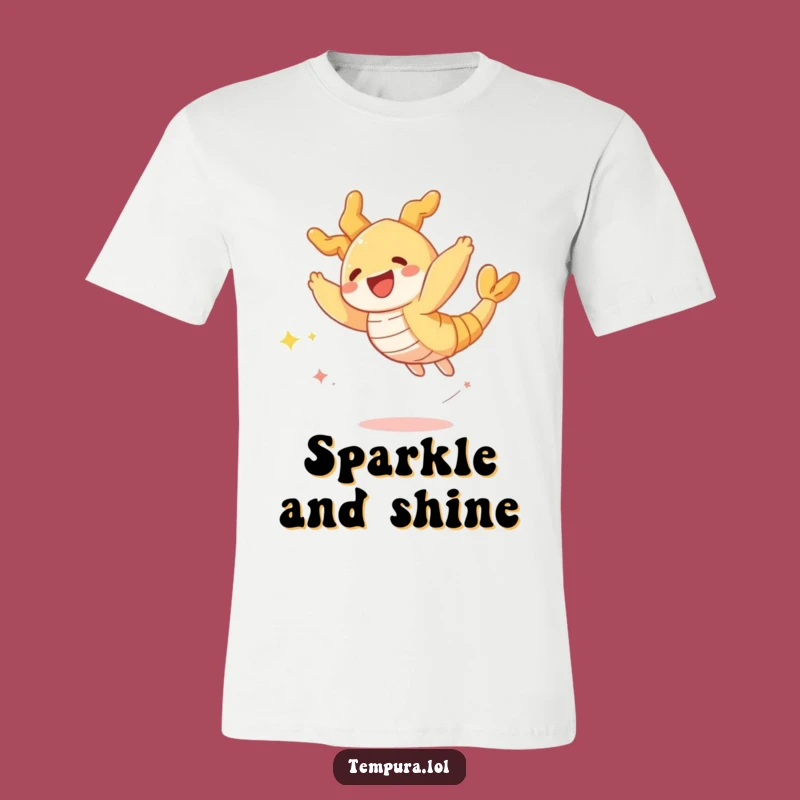 Funny Tempura Shrimp Sparkle Shirt - Joyful Crispy Character Tee