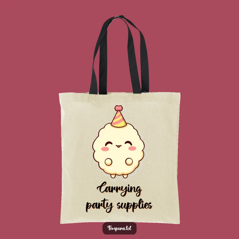Funny Tempura Party Tote Bag: Hat Style, Humorous Tote, Gift