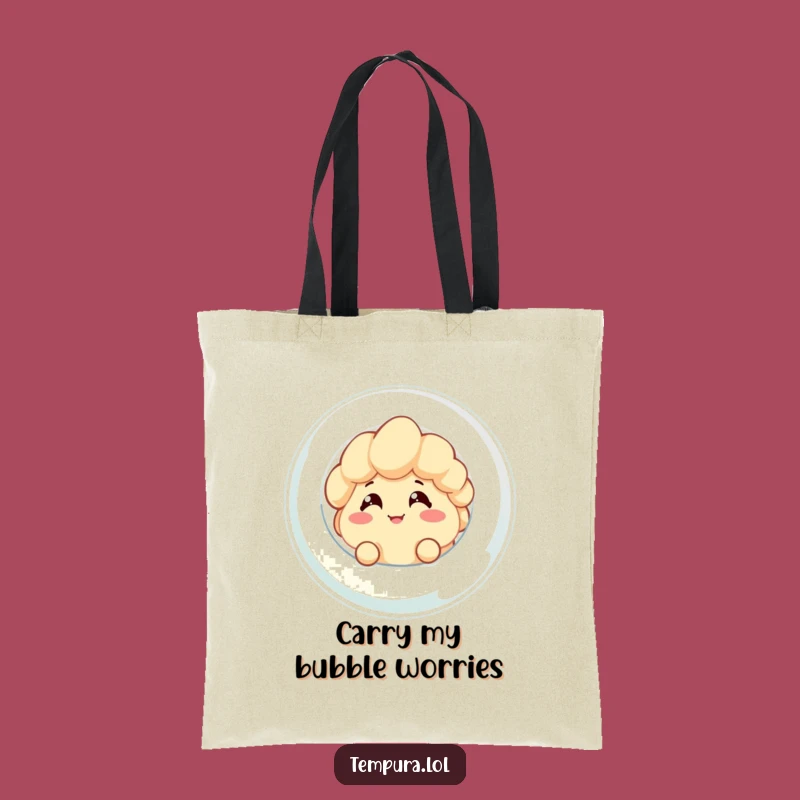 Funny Tempura Bubble Peek Tote Bag: Cheeky Character Carryall for Stylish Fun