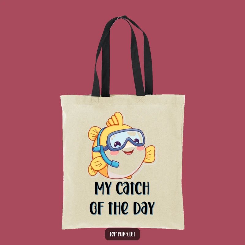 Funny Tempura Fish Snorkel Tote Bag: Carry Your Laughs in Style