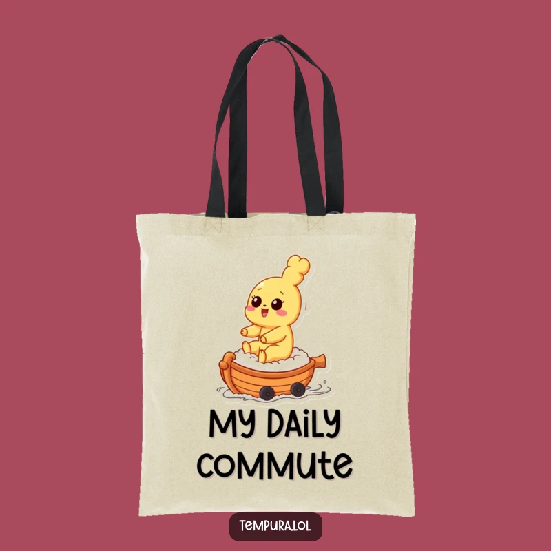 Funny Tempura Sushi Rider Tote Bag: Carry Your Goods with Culinary Charm!