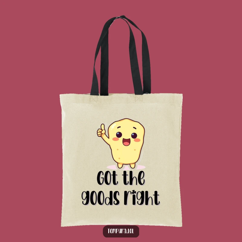 Funny Tempura Thumbs-Up Tote Bag: Foodie Approval Accessory Gift